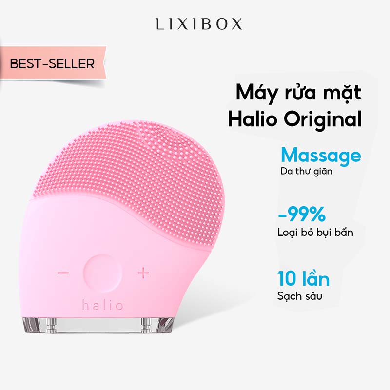 Máy Rửa Mặt Halio Facial Cleansing & Massaging Device Sóng Âm Dành Cho Mọi Loại Da – Hồng Nhạt