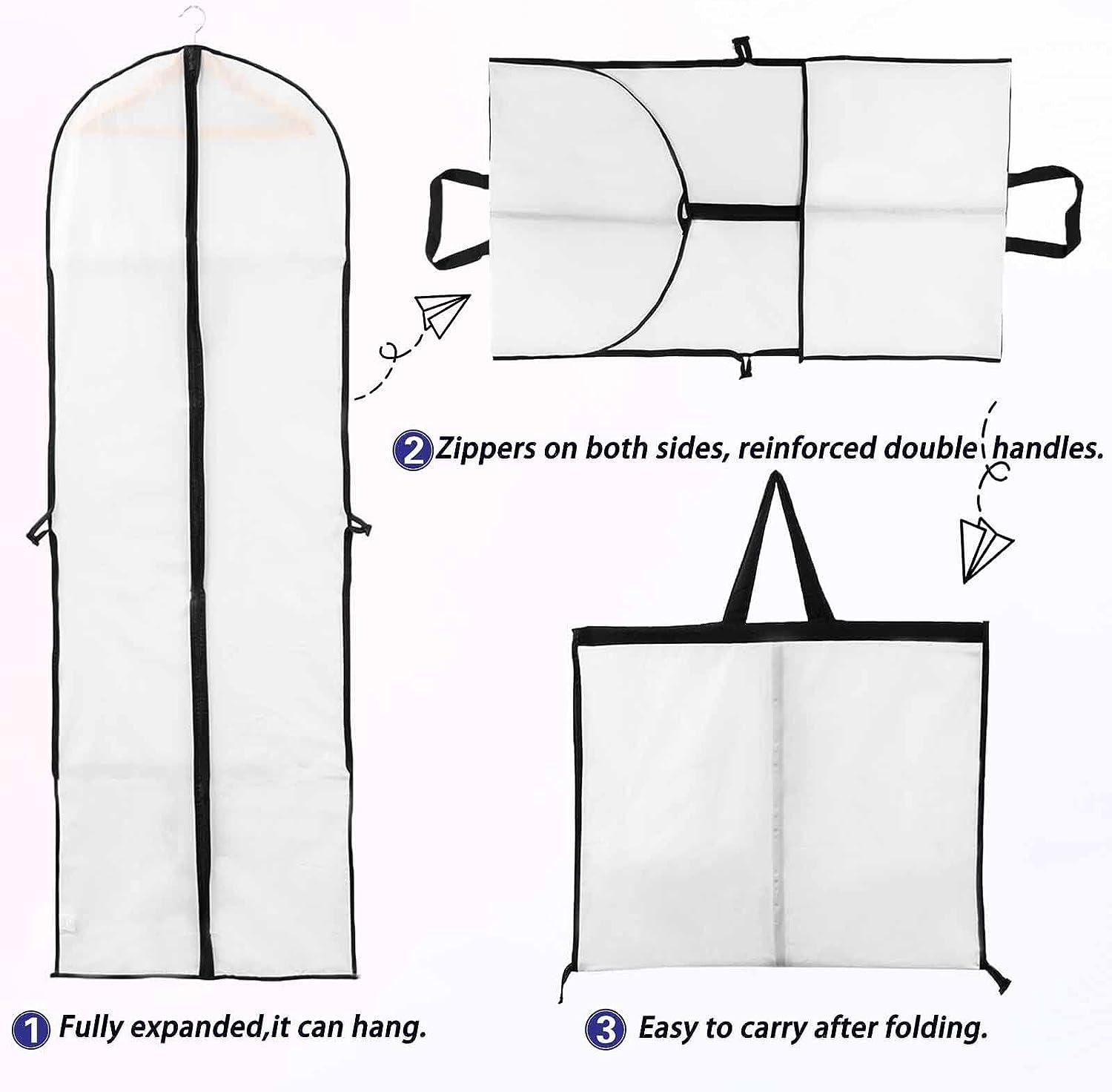 Váy Cưới Bao Bọc Áo Choàng Dài 60X180Cm Cho Cô Dâu Và Phù Dâu Chống Bụi Chống Nước Bướm Đêm Độ Ẩm Dây Kéo Song Phương Có Thể Gập Lại Và Di Động