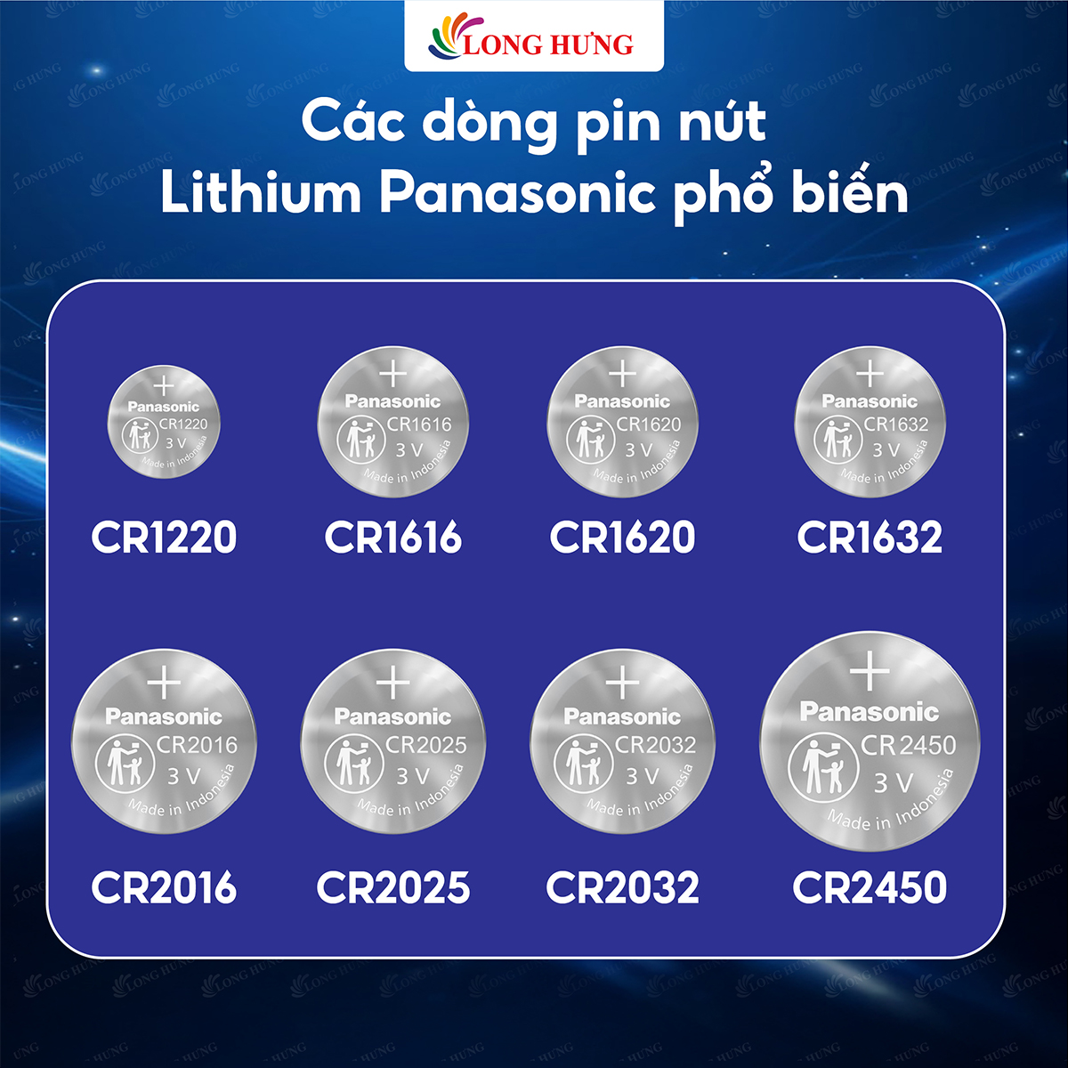 Pin nút Panasonic 3V CR-2025/5BN (1 viên/3 viên/5 viên/10 viên/50 viên) - Hàng chính hãng