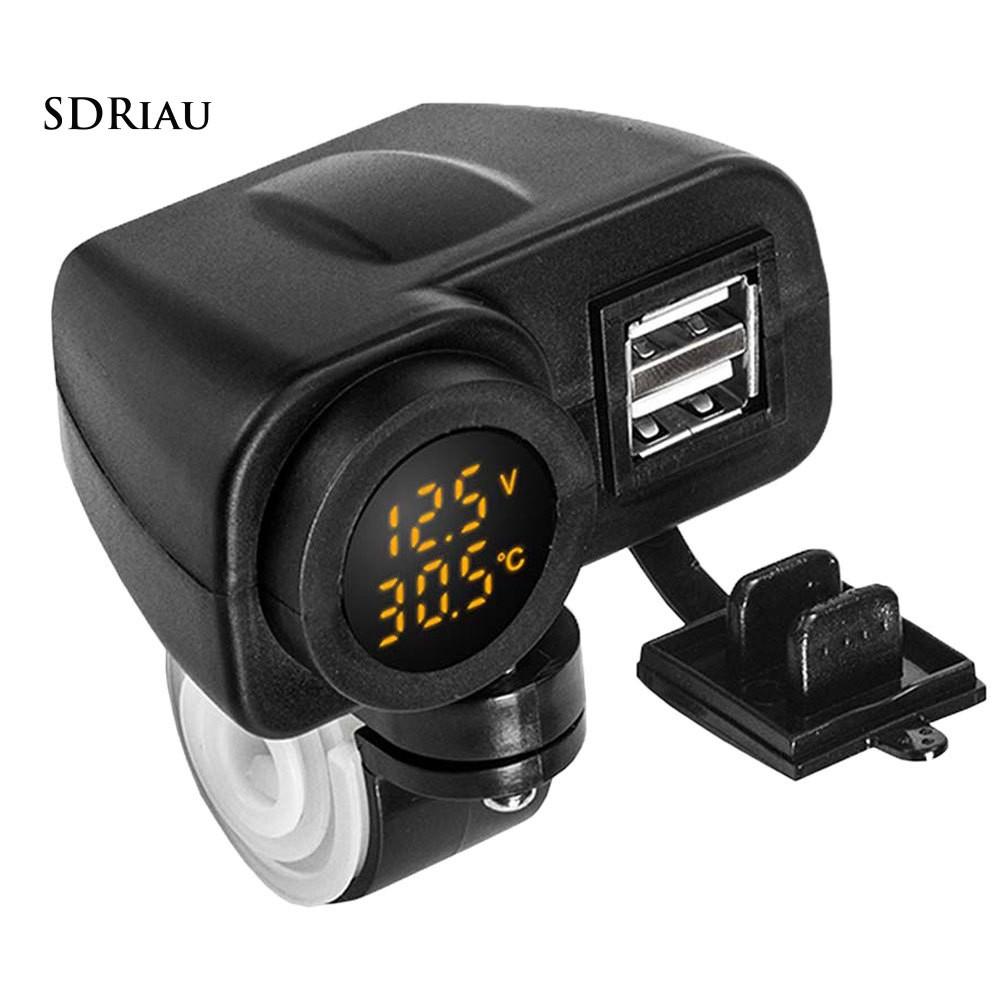 Đế sạc điện thoại gắn xe máy kèm màn hình LED hiển thị nhiệt độ
