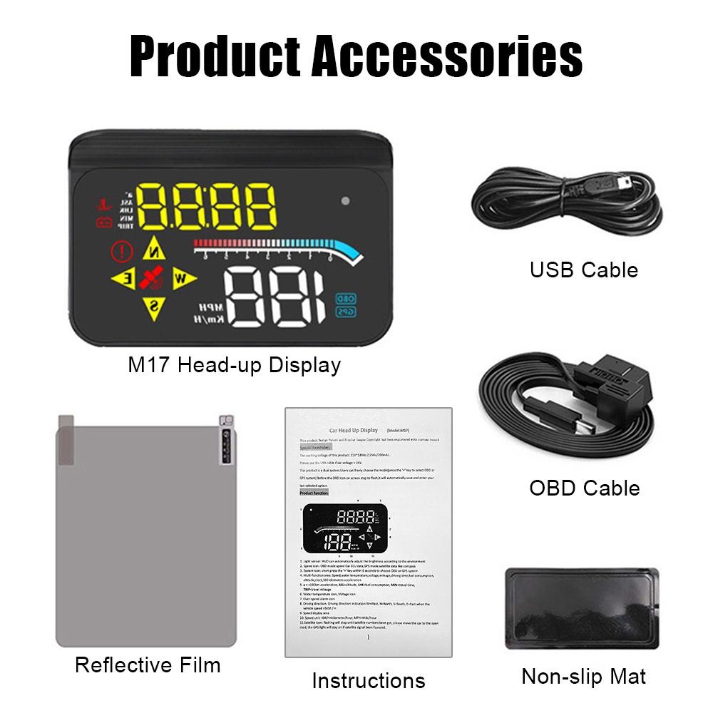 Hệ thống báo động tốc độ M17 HUD 3.5” cho xe hơi
