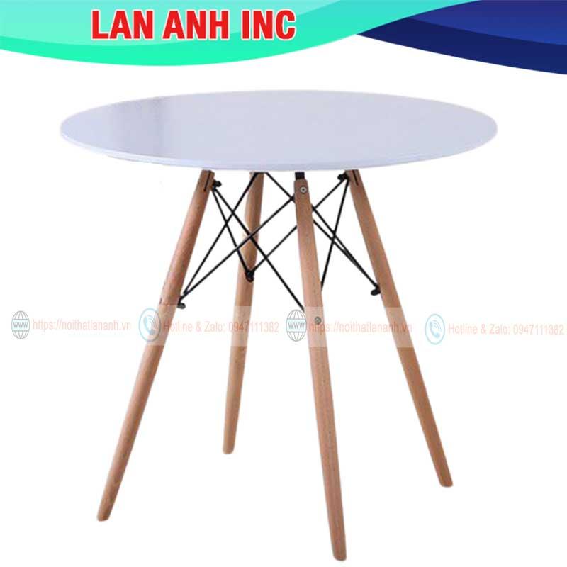 Bàn ăn cafe gỗ tròn đẹp hiện đại nhập khẩu giá rẻ Eames LAB01T