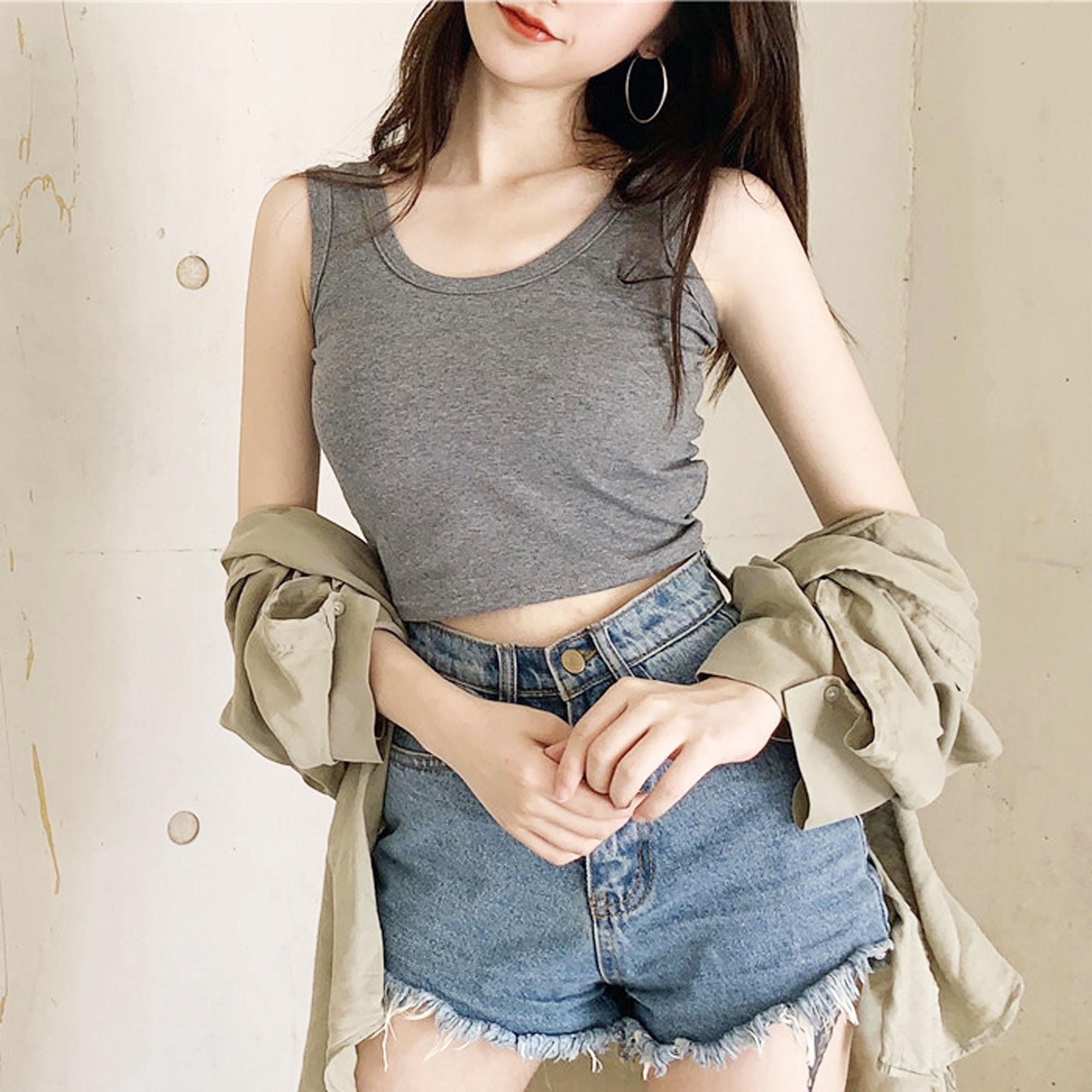 Áo ba lỗ áo sát nách croptop nữ, dáng áo ôm chất liệu thun gân cotton 100%, siêu co giãn thoáng mát và tiện lợi - MÀU TRẮNG