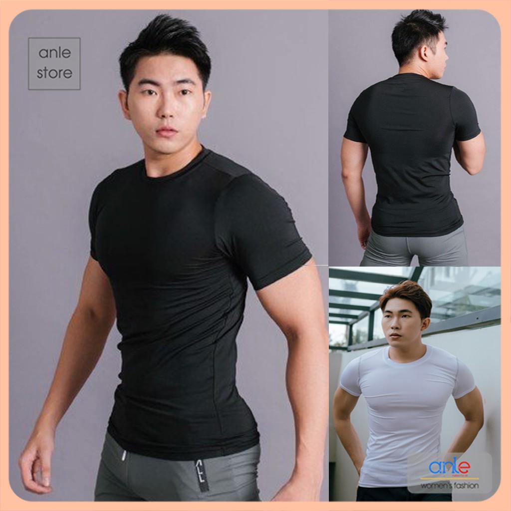 Áo Thun tập GYM, chơi thể thao, ATHLIO For Men Body Cổ Tròn, Áo Thun Lạnh Chỉ Nổi Co Dãn 4 Chiều, 3 màu