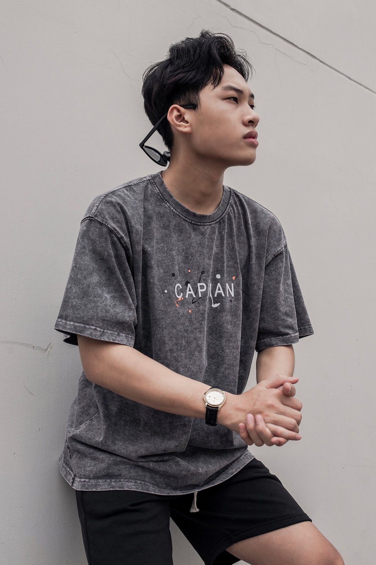 Áo thun nam WASH unisex CAPMAN phom rộng