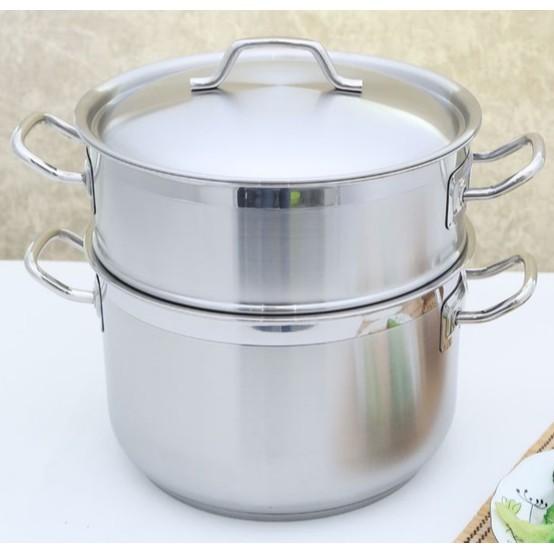 Bộ nồi xửng hấp inox 430 Fivestar standard nắp inox ( 28cm ),tặng 5 muỗng ăn ,3 đáy bếp từ , gas, hồng ngoại