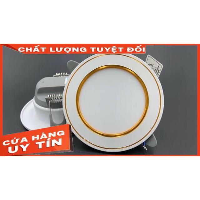 Combo 10 Đèn Âm Trần 7W 3 Màu Viền Vàng/Bạc Mẫu Mới