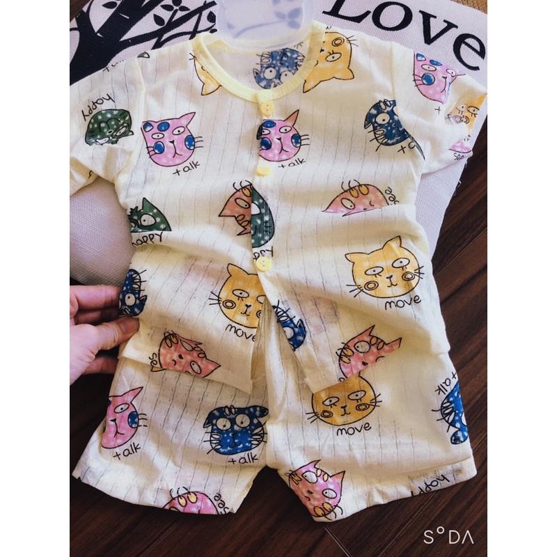 Bộ đồ cotton giấy cho bé từ 6-18kg