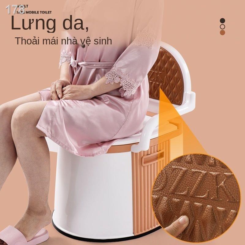 Bô vệ sinh trong nhà cho người già,bà bầu trẻ em CÓ TAY VỊN, TỰA LƯNG-bồn cầu di động người lớn, người bệnh