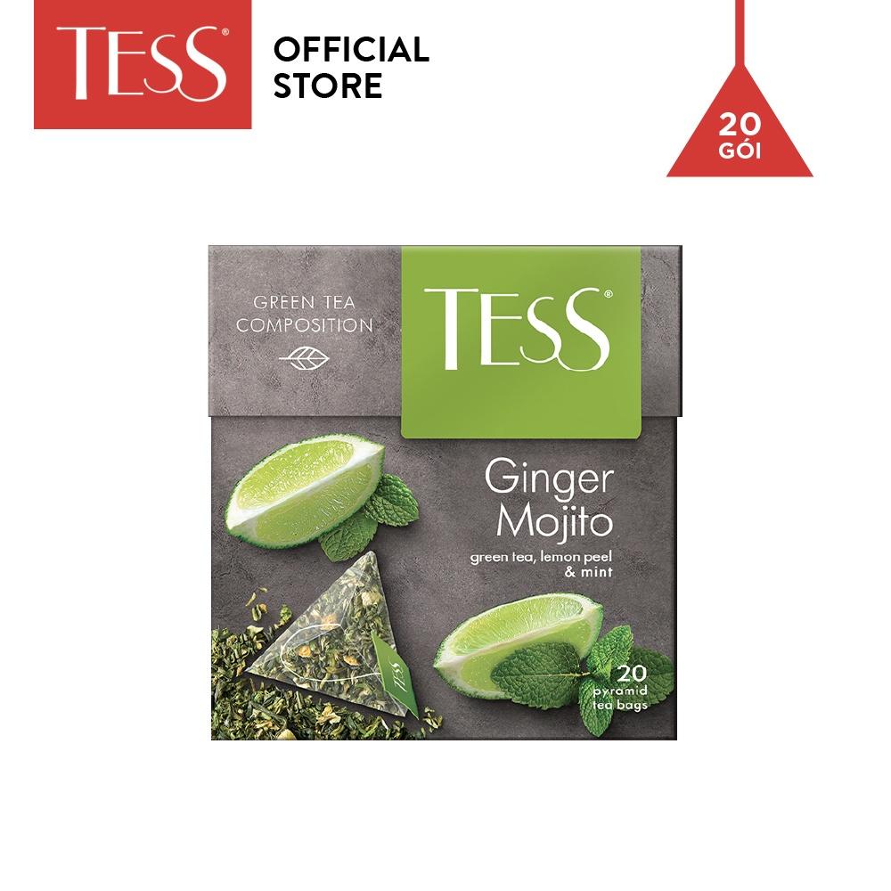 Trà xanh Tess Ginger Mojito vị bạc hà và chanh 20 gói/hộp