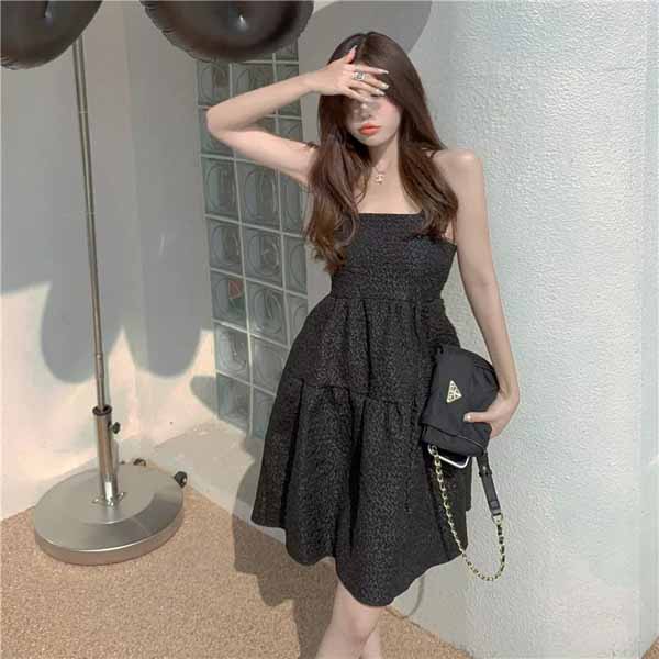 Đầm maxi hai dây xoè công chúa retro [HÀNG CHUẨN] đi biển hoặc dạ tiệc