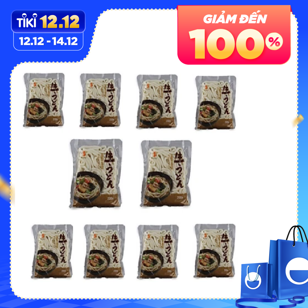 Combo 10 Gói Mì Udon Tươi - Mì Fresh Udon - Nhập Khẩu Hàn Quốc (200G/Gói)