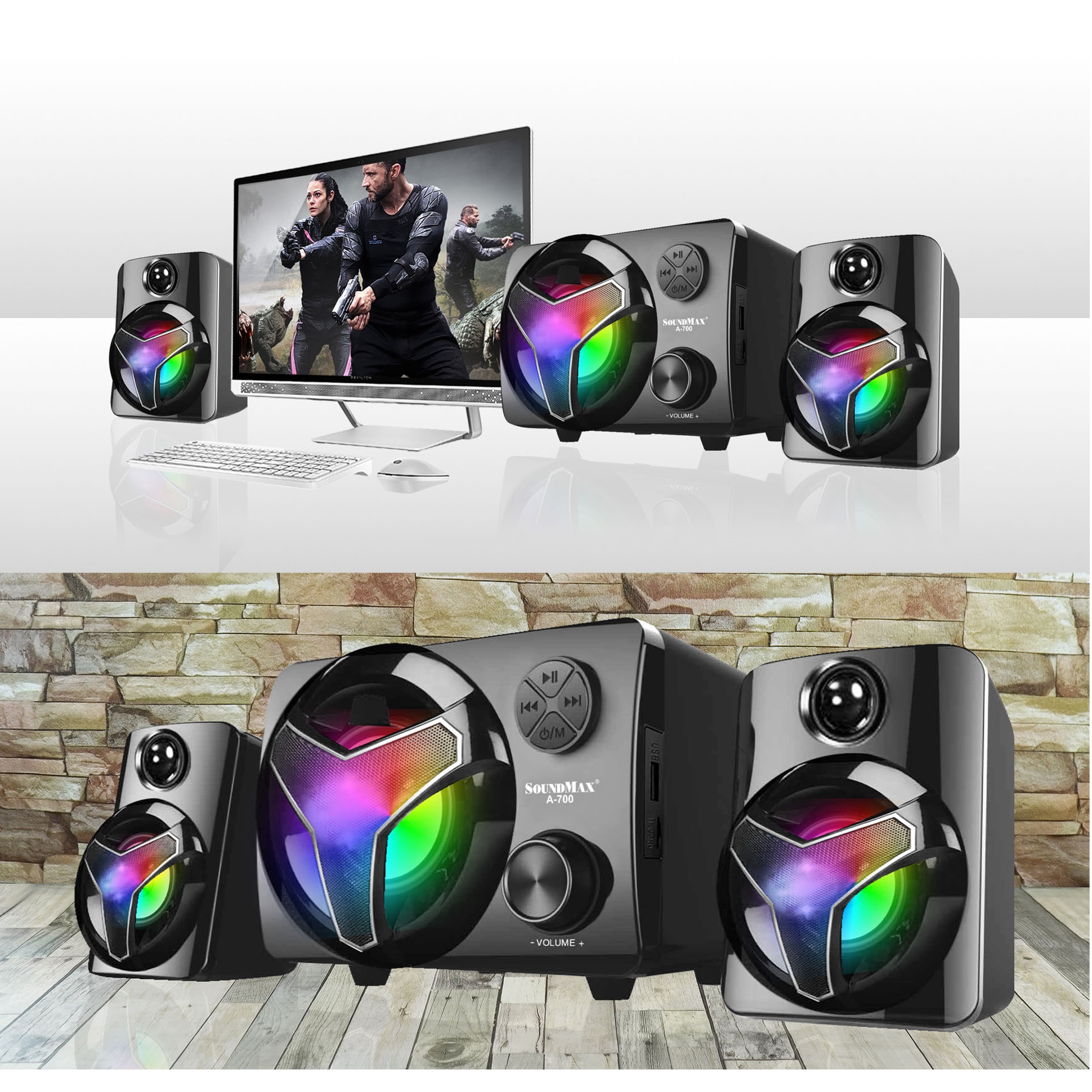 Loa Vi Tính SoundMax A 700 2.1 16W - Hàng Chính Hãng