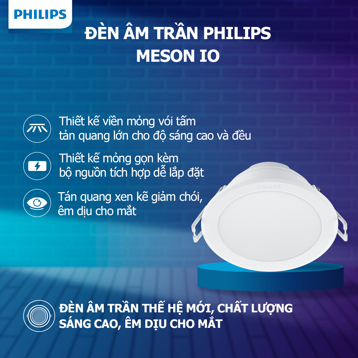 Bộ đèn âm trần Philips Meson IO