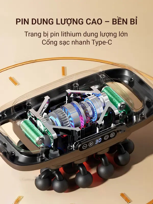 [Tặng củ sạc + cáp sạc] Máy Massage Toàn Thân Cầm Tay , Máy Mát Xa Đấm Lưng, Chân, Tay, Vai, Cổ 20 Đầu GDV S3C-20C - Hàng Chính Hãng