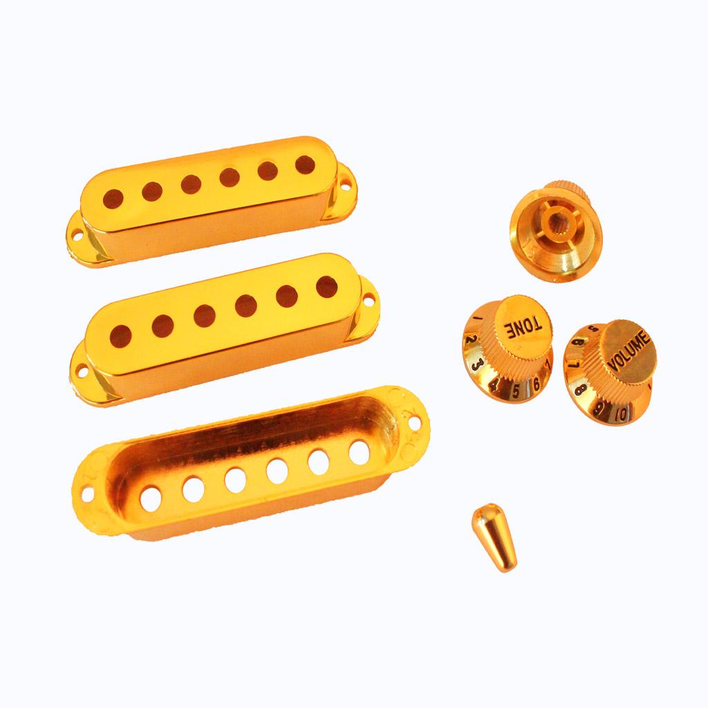 Mạ Vàng Guitar Pickup Bao Và Nút Công Tắc Đầu Bộ