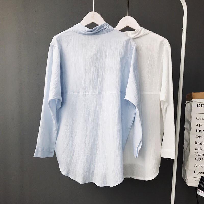ÁO SƠ MI LỆCH TÀ SIÊU MÁT(kèm hình shop tự chụp)
