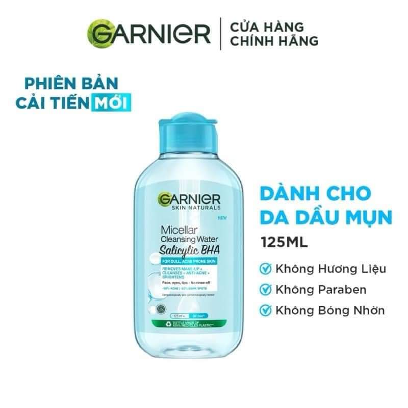 Nước Tẩy Trang Garnier Da Dầu Và Mụn 125ml