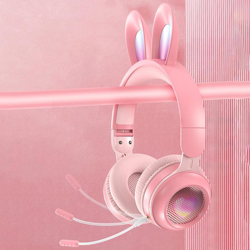 2021 Mới Thỏ Tai Bluetooth Không Dây-Tai Nghe Tương Thích Nữ Có Thể Gập Lại Thẻ Dạ Quang Hoạt Hình Điện Thoại Di Động Máy Tính Tai Nghe