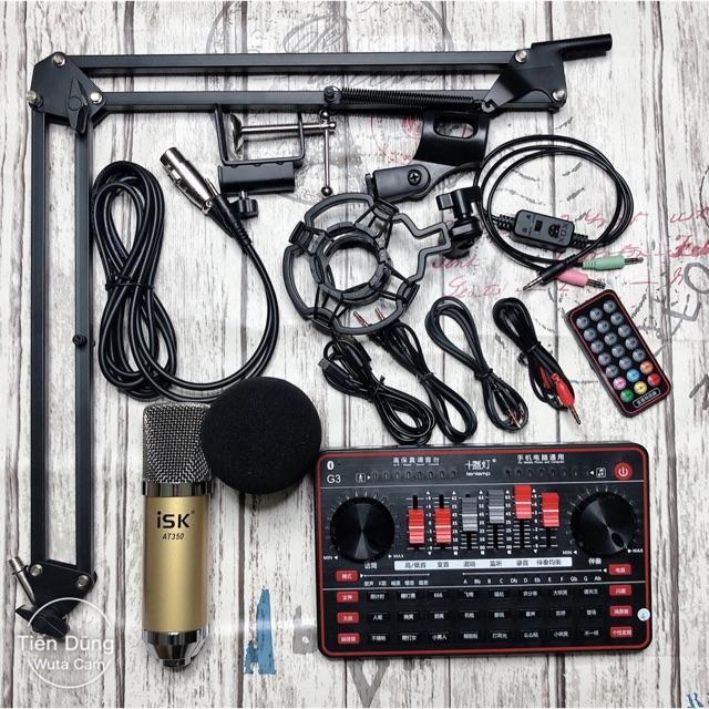 Mic thu âm AT350 Sound card G3 có auto-tune dây live stream MA2 chân giá- dòng Sound card G3 k bị hú chỉnh các chế độ