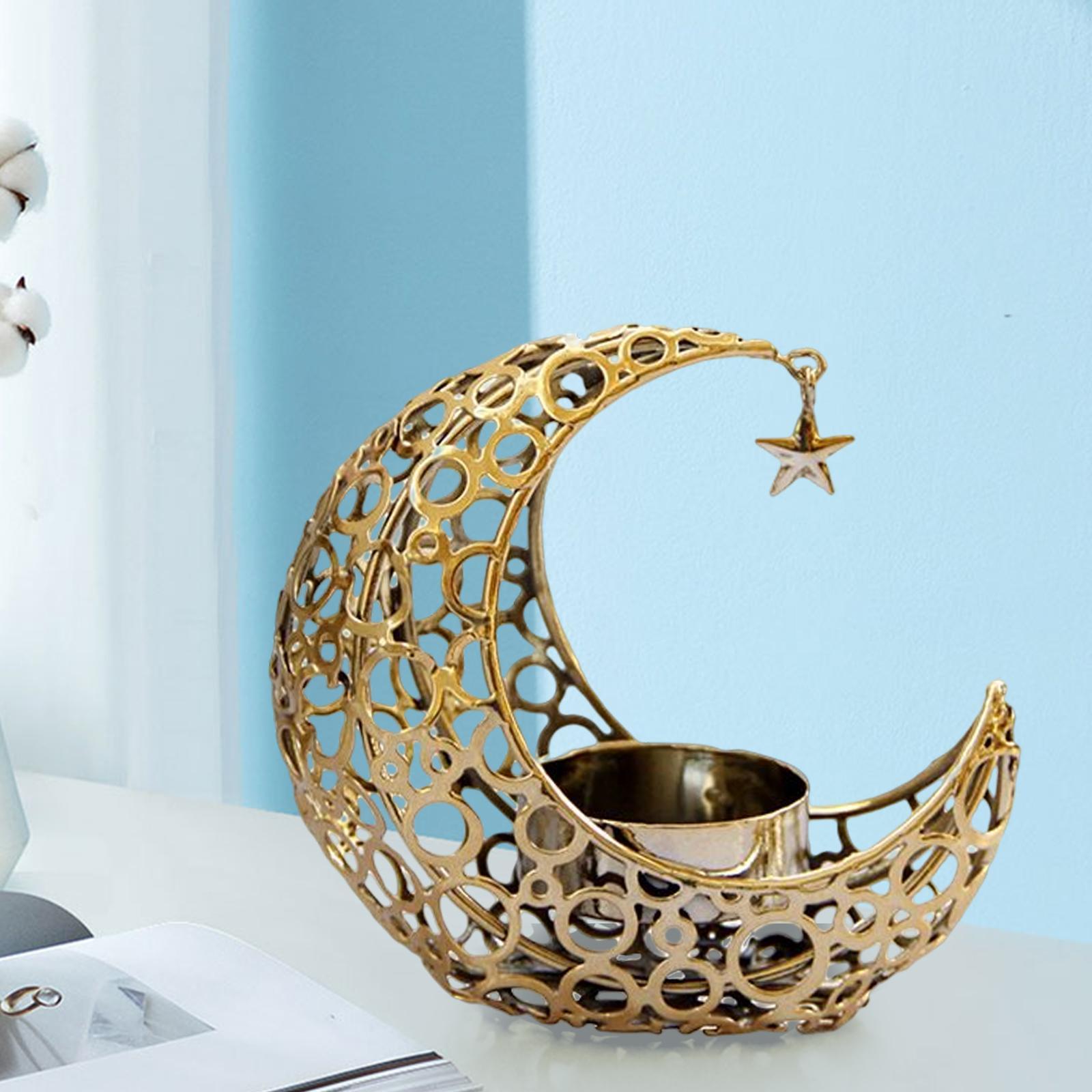 Eid Moon Star Candlestick Party Metal  Ramadan Decor Ornament