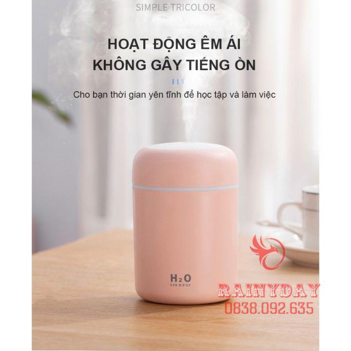 Máy Phun Sương - Loại 1 Tạo Độ Ẩm Không Khí Mini Humidifier Cho Xe Hơi ô tô Để Phòng usb Có Đèn Led 300ml