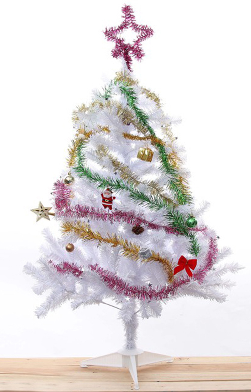 Cây thông noel màu trắng đầu tròn 2in
