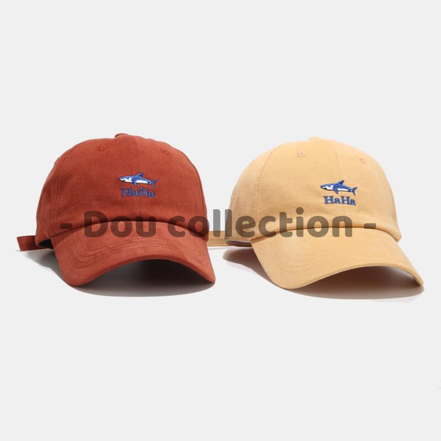 Mũ Lưỡi Trai Unisex Thiêu Logo Cá Mập HAHA - Chất Liệu Cotton - Mã NV018