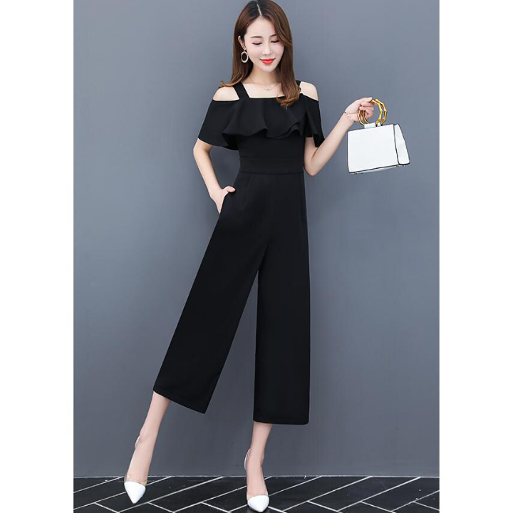 Jumpsuit lửng trễ vai sang trọng - nhiều size và màu, form dáng chuẩn thích hợp mặc dạo phố