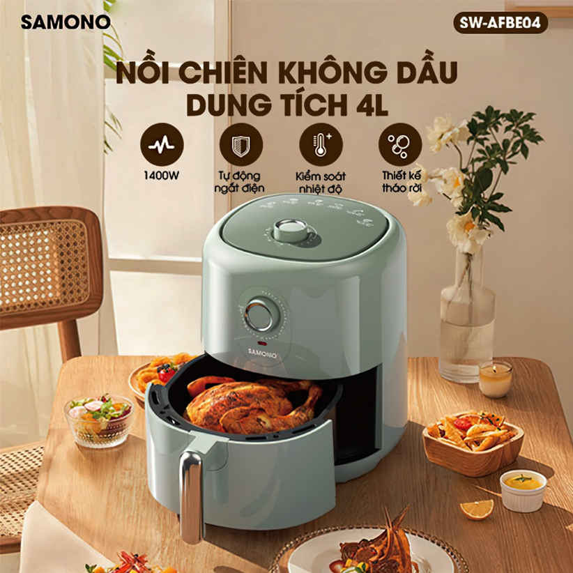 Nồi chiên không dầu Samono 4 Lít SW-AFBE04 - Hàng chính hãng