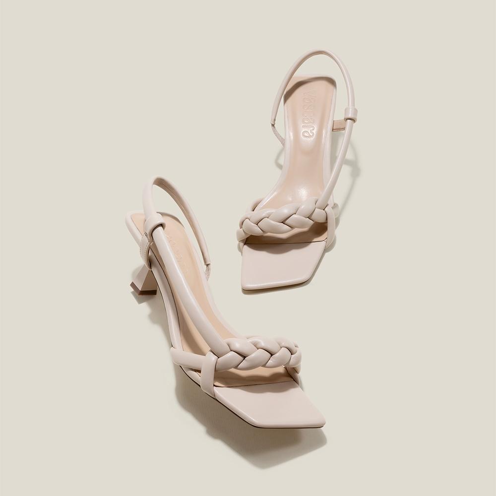 Vascara Sandal Spool Heel Quai Thắt Bính Phồng - SDN 0772