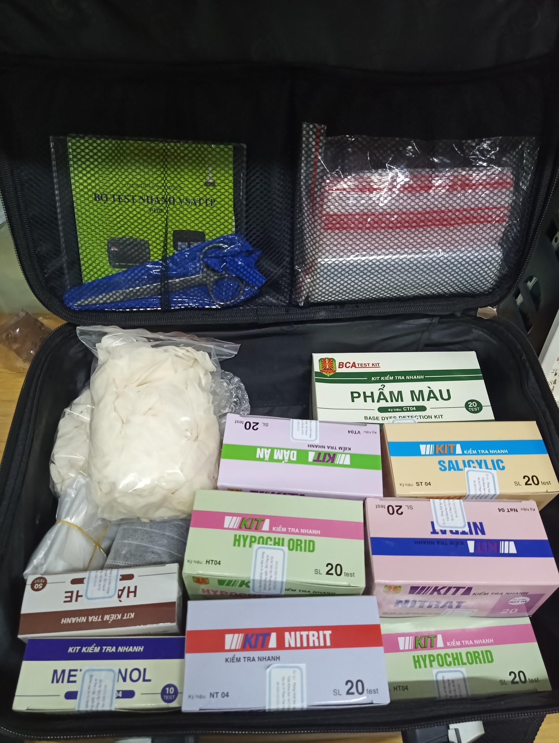 Bộ vali test nhanh an toàn vệ sinh thực phẩm