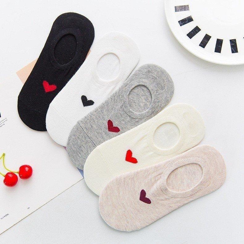 Tất lười, vớ lười nữ trái tim cổ ngắn Mhan cao cấp, có đệm chống tuột, chất liệu 100% cotton siêu thấm hút, thoáng khí, phong cách Nhung Đen
