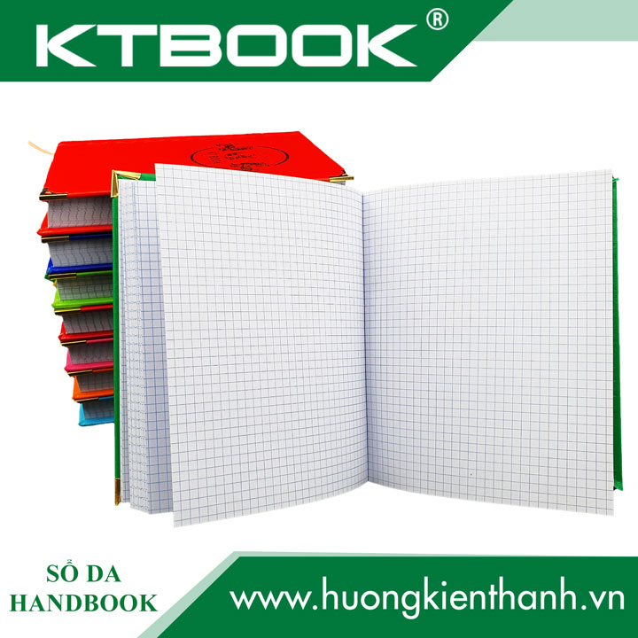 SỔ GHI CHÉP BÌA DA HANDBOOK CAO CẤP 1000 trang size 16 x 24 cm ruột giấy in caro Cắt góc + May gáy