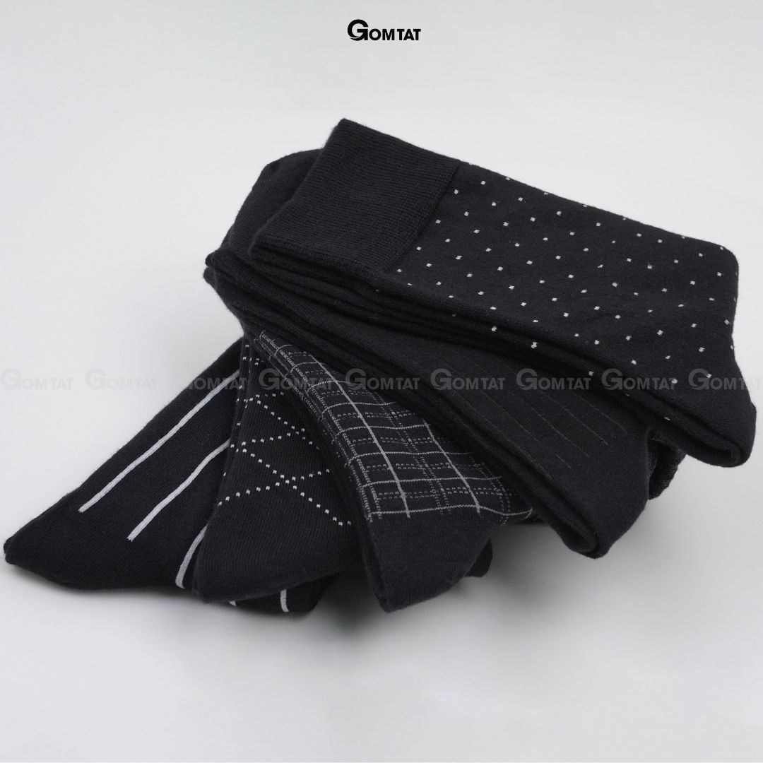 Combo 5 đôi tất vớ mang giày tây nam công sở cổ cao GOMTAT, chất liệu cotton cao cấp hút ẩm, thoáng khí - GOM-MIX11-CB5