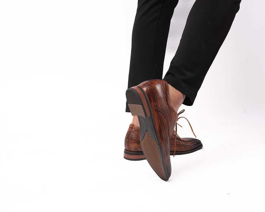 GIÀY TĂNG CHIỀU CAO NAM T200 NÂU BÒ CAO 6CM