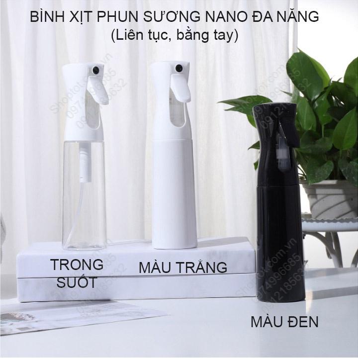 Bình phun xịt nước Nano siêu mịn liên tục bằng tay 300ml, Phun xịt sương đa năng, tưới cây, tiệm tóc, làm đẹp, nhà bếp