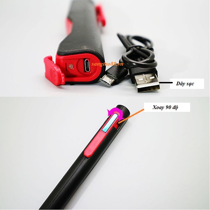 Đèn pin cầm tay đa năng sạc USB siêu sáng ( Tặng kèm đèn pin mini bóp tay ko dùng pin )