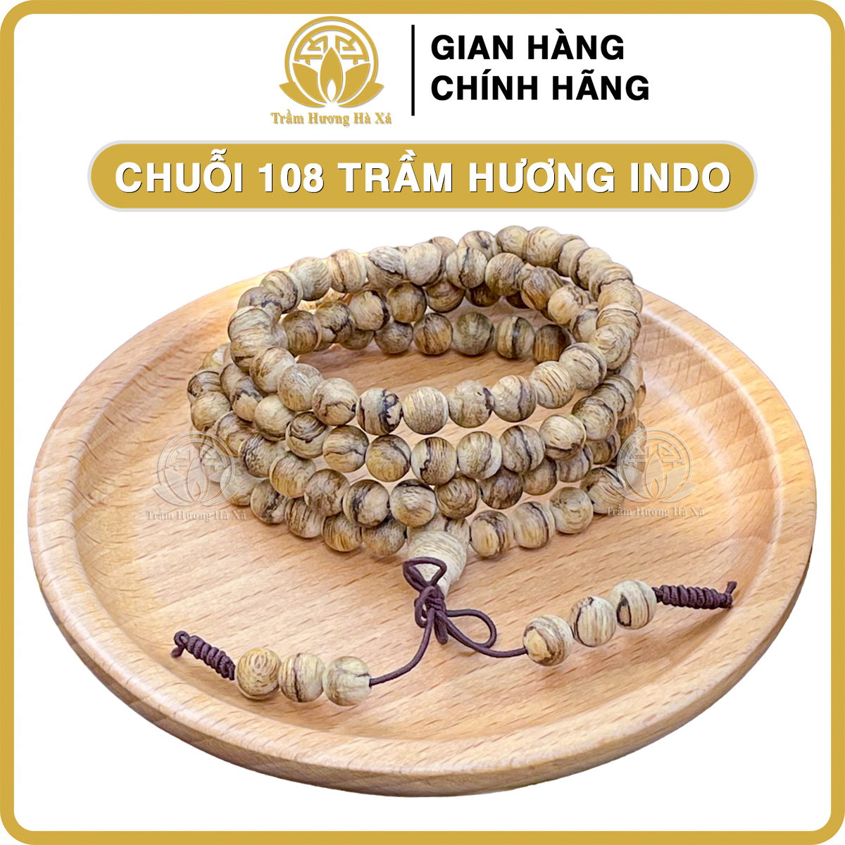 Chuỗi vòng tay 108 hạt trầm hương Indo 6li cao cấp tự nhiên phong thủy may mắn tài lộc HÀ XÁ