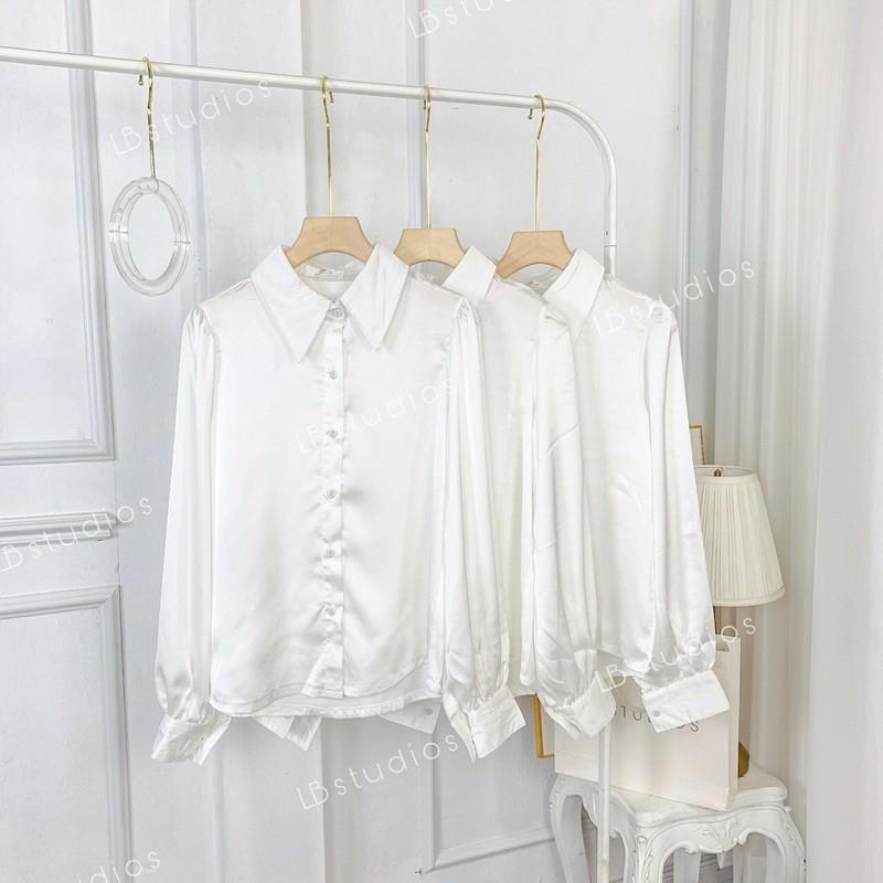 Áo sơ mi nữ, tay bồng-chất lụa mát