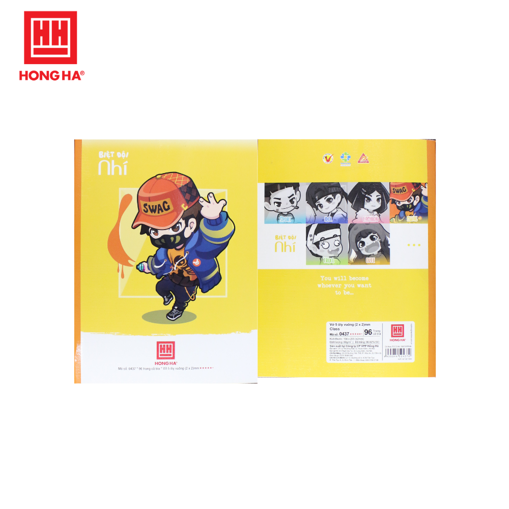 Vở học sinh Class Biệt Đội Nhí Hồng Hà 5 ô ly | Vở học sinh miền Trung - Nam