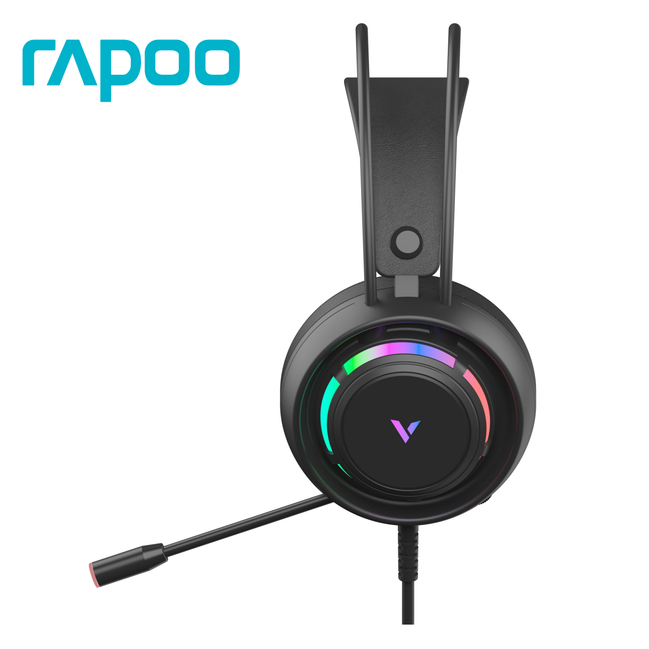 Tai Nghe Gaming Chụp Tai RAPOO VH360 Đèn LED RGB, Chống Ồn, Dây Cắm USB Dài 2M - Hàng Chính Hãng