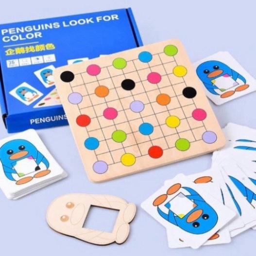 Trò chơi Montessori - Chim cánh cụt tìm màu