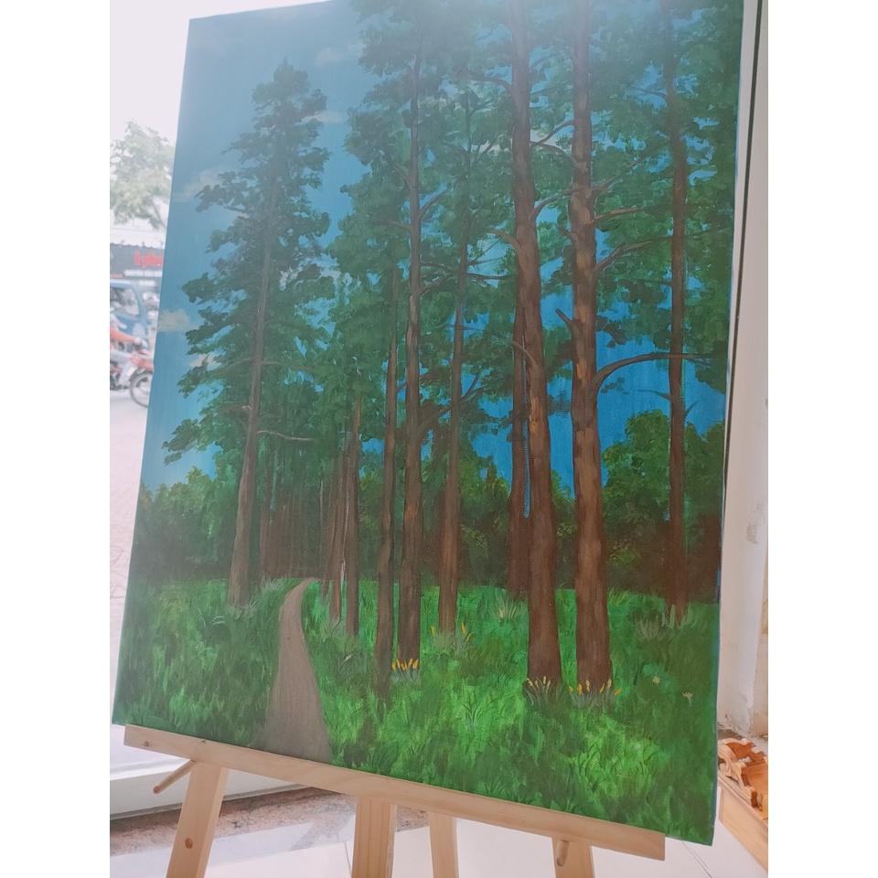 TRANH CANVAS VẼ TAY "RỪNG THÔNG" - LÀM ĐẸP NỘI THẤT PHÒNG KHÁCH, PHÒNG NGỦ, QUÁN CÀ PHÊ