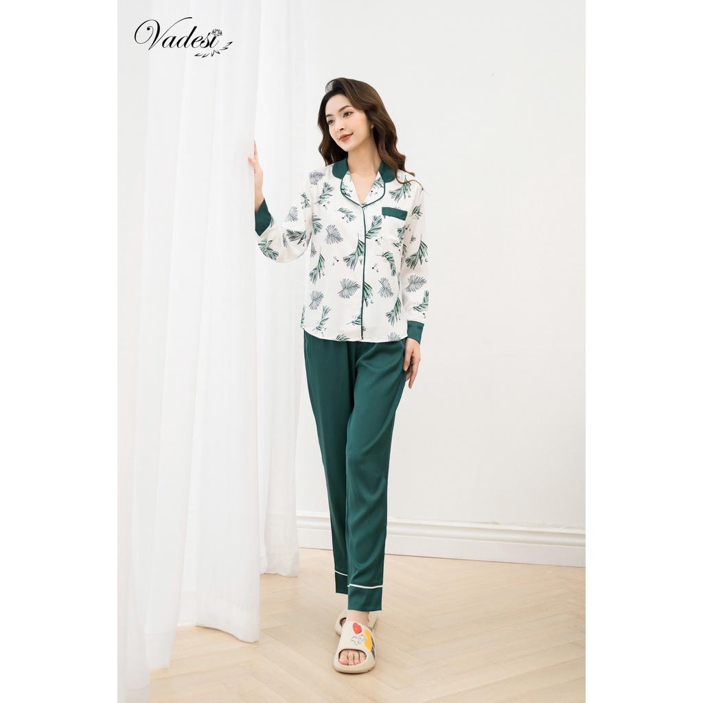 Bộ Pijama Dài Tay Lụa Cao Cấp Họa Tiết Đẹp Mềm Mượt - Thời Trang Vadesi