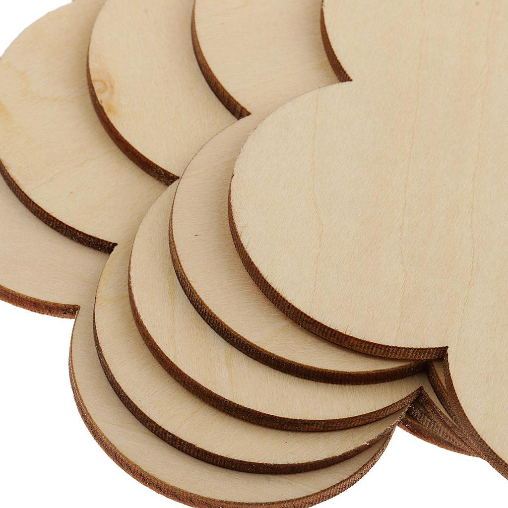 Multiple Shape MDF Unfinished Wooden Pieces Blank Plaque Craft 8 Pieces