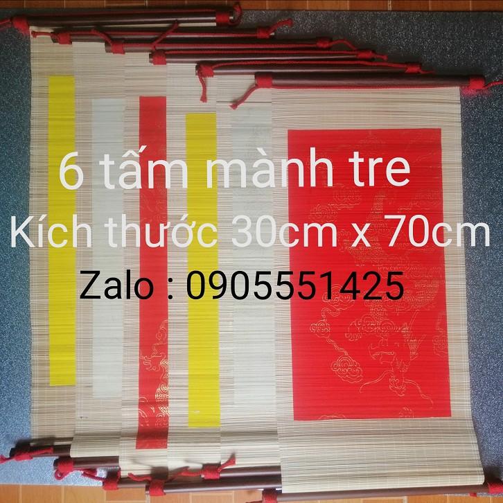 Bộ 6 tấm mành tre thư pháp 30cm x 70cm. Mành tre viết thư pháp. Giấy viết thư pháp. Biểu lụa viết thư pháp