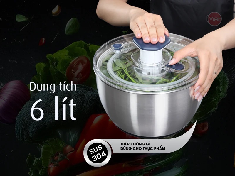 Rổ quay rau tách nước iMat - Hàng chính hãng