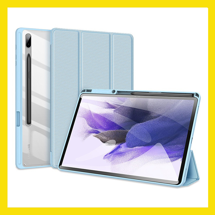 Bao Da Chính Hãng Dux Ducis TOBY Cho Samsung Galaxy Tab S8 Lưng Trong Suốt Không Ố Vàng, Có Ngăn Đựng Bút - Hàng Chính Hãng