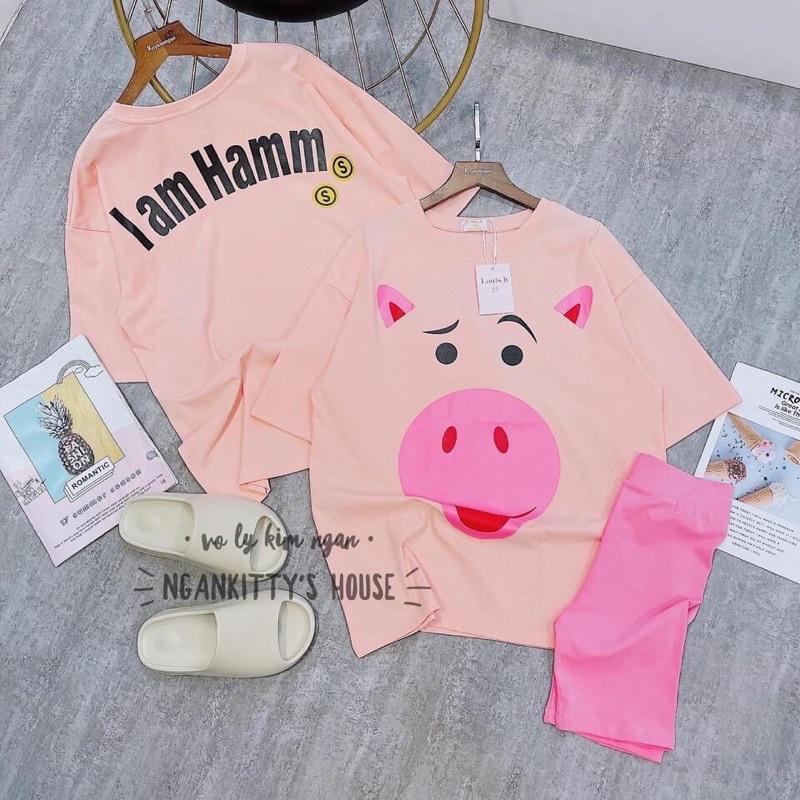 Bộ lửng Heo hồng siêu dễ thương chất cotton 100%
